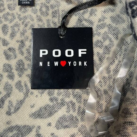 POOF NY SZ S tan cheetah animal print twist back long sleeve sweater top NWT B31 - Picture 4 of 4